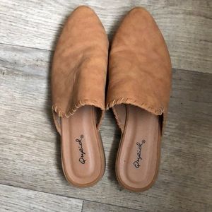 Tan close toed flats!